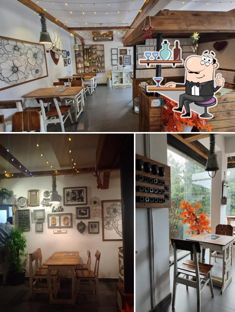 Take a seat at one of the tables at BC café