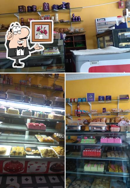 Take a seat at one of the tables at Bake House