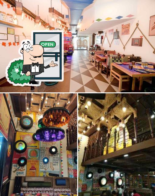 Among different things one can find exterior and interior at Delhi dhaba