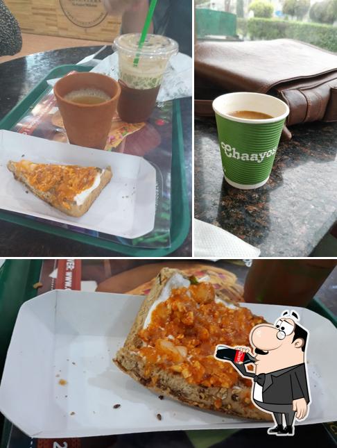 This is the picture showing drink and food at Chaayos Cafe at Savoy Greens