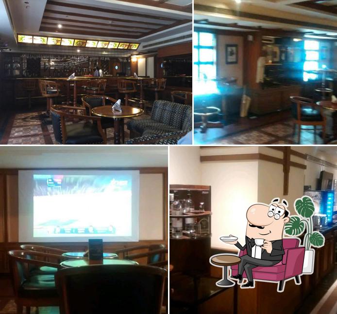 Take a seat at one of the tables at Harry's Pub