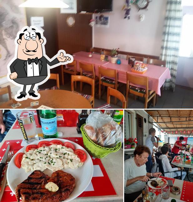 Tra le varie cose da Rest Rheinfels si possono trovare la interni e tavolo da pranzo