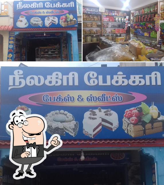 Among different things one can find exterior and food at Nilagiri Bakery