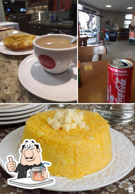 A imagem da bebida e sobremesa no Supimpa - Padaria, Confeitaria e Restaurante