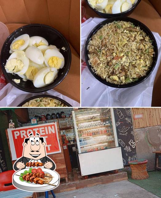 Take a look at the picture showing food and interior at Protien Diet Cafe