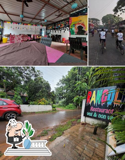 The image of Rangoli Restaurant’s exterior and interior