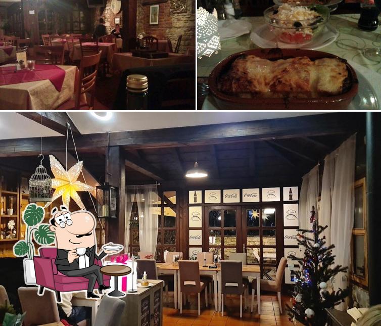 Tra le varie cose da Restoran Domenico si possono trovare la interni e cibo