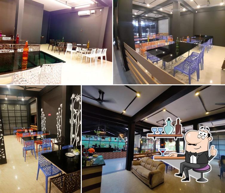 Take a seat at one of the tables at Sangeetha Food Court