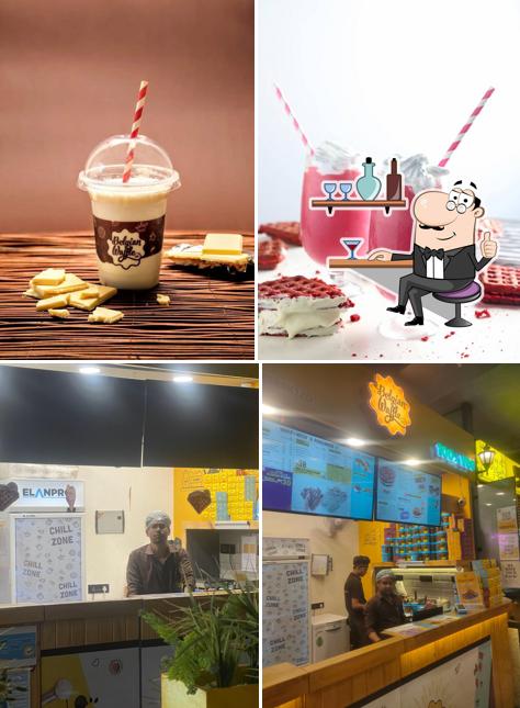 Take a look at the image showing interior and drink at The Belgian Waffle Co