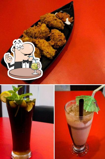 The restaurant's drink and food