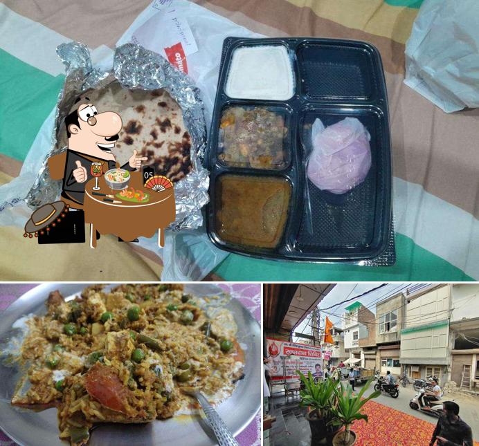 Take a look at the photo displaying food and exterior at Davendar Vaishno Bhojnalya