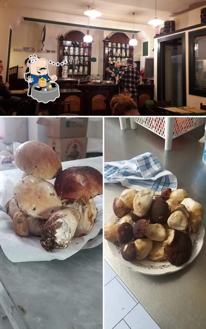 La cibo e bancone da bar del ristorante