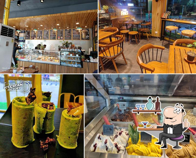 Take a seat at one of the tables at Icecream Factory & Shahi Durbar