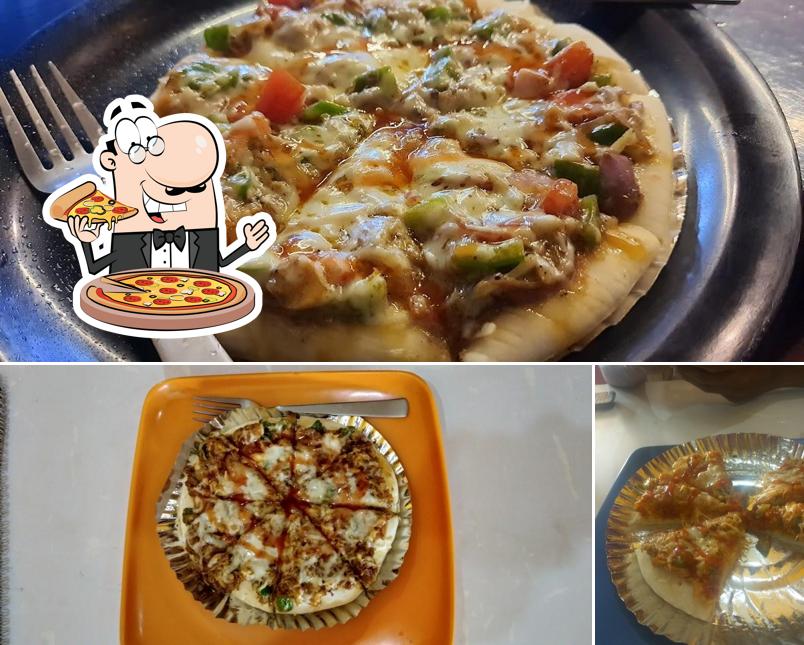 Get pizza at Burger Spot