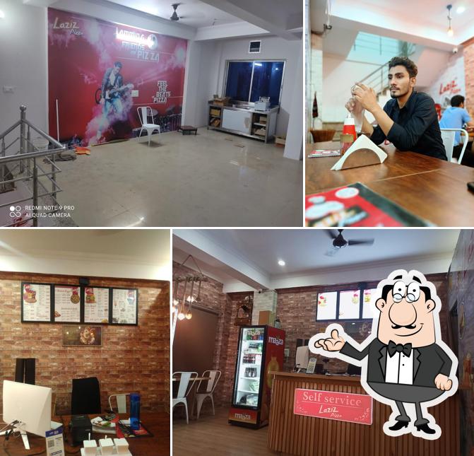 The interior of Laziz Pizza