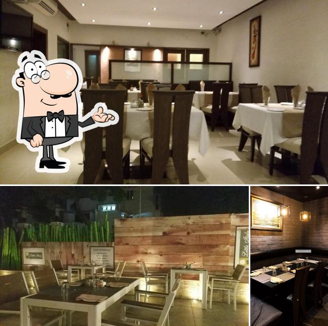 The interior of Little Italy Restaurant, Besant Nagar, Chennai