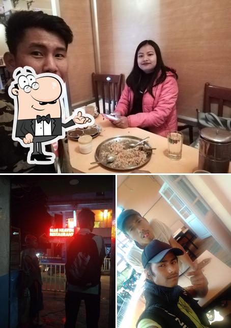 The interior of Blue Heaven Restaurant