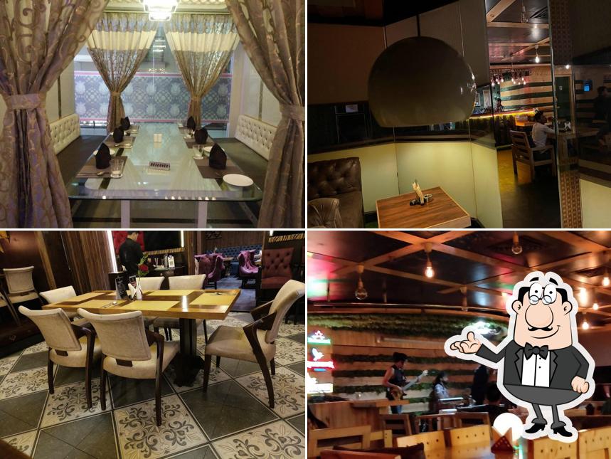 Take a seat at one of the tables at The Lion Brew Pub