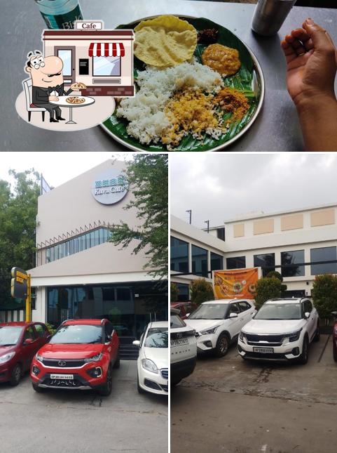Check out the picture showing exterior and food at Sri Sai Mess