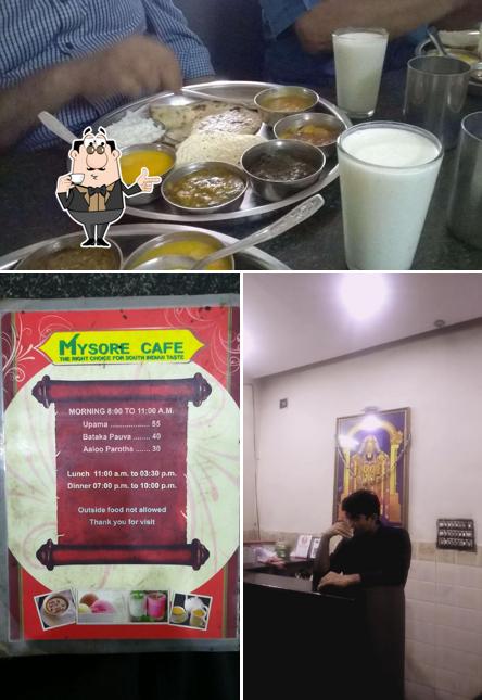 Enjoy a beverage at Mysore Cafe