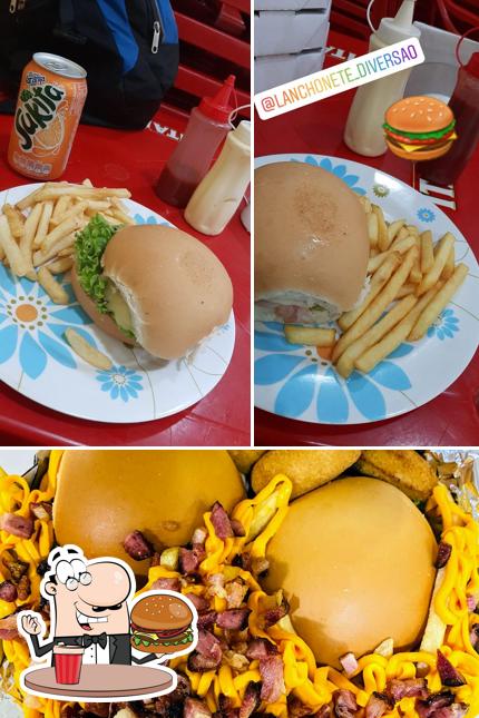 Delicie-se com um hambúrguer no Lanchonete Diversão