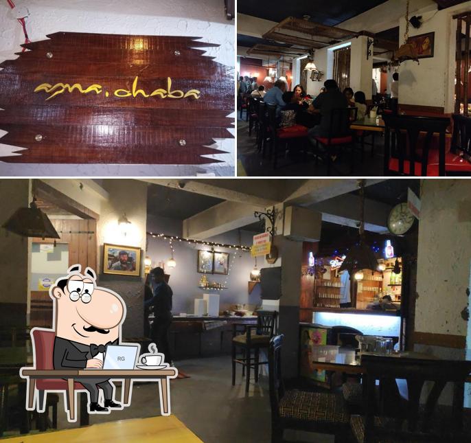 The interior of Apna Dhaba