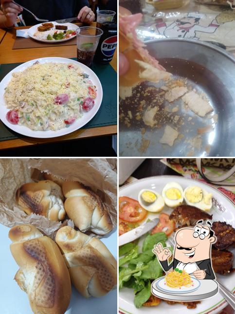 Espaguete carbonara em Samara Pães e Doces