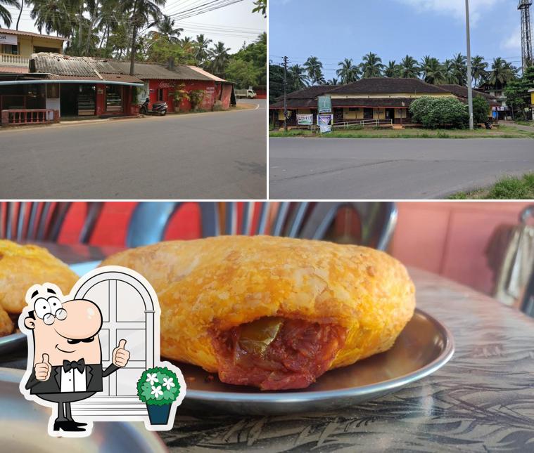 Among various things one can find exterior and food at Anjona Cafe