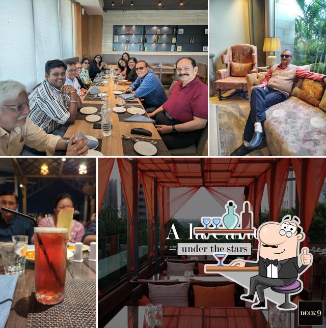 Take a seat at one of the tables at Deck 9 Restaurant