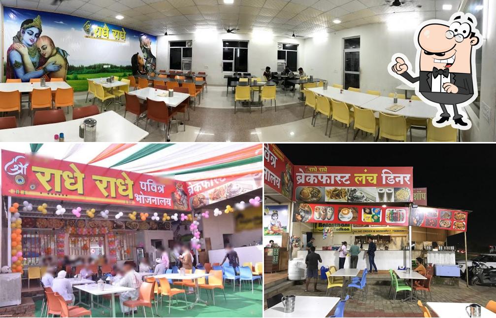 Take a seat at one of the tables at Shree Radhe Radhe pavitra bhojnalya