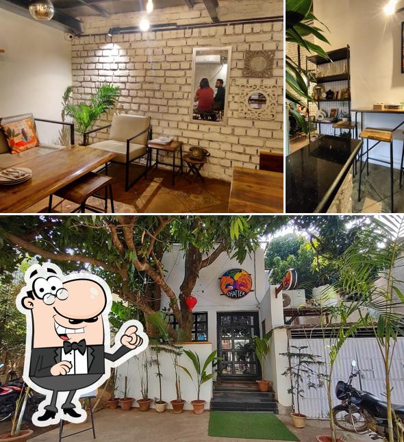 Among different things one can find interior and exterior at Cafe Indistinct Chatter