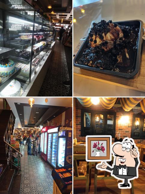 This is the picture displaying interior and food at B S BAKE SHOP