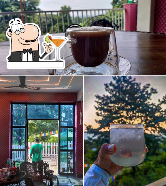 Take a look at the photo depicting drink and dining table at Happy Hippy Hub