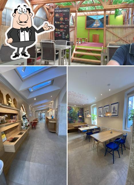 Gli interni di Restavracija Radha Govinda