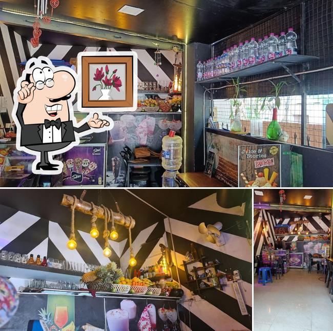 The interior of Juice and stories