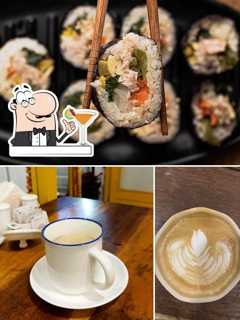 The image of drink and food at SOL Café