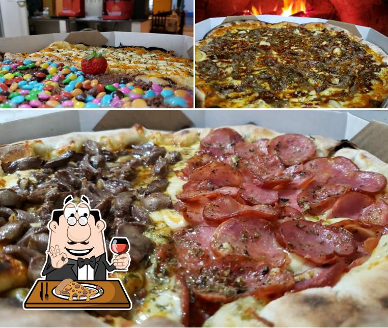 Escolha pizza no Sonnenstrahl Choperia e Pizzaria