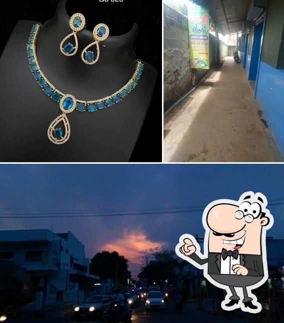 Among different things one can find exterior and food at Sakthi Mess