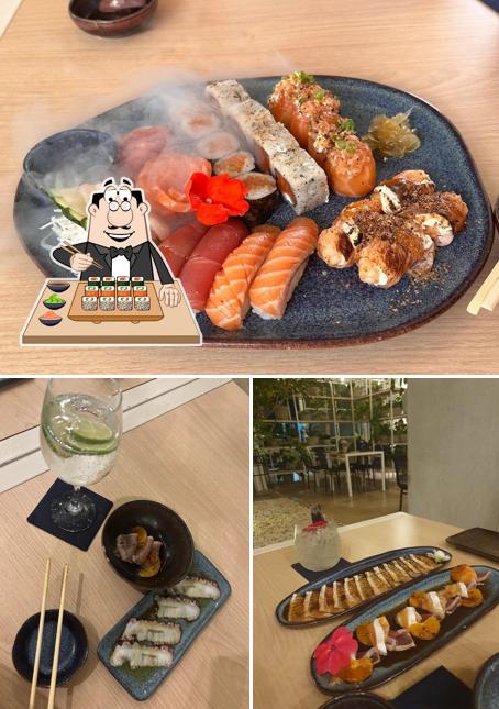 Peça diferentes opções de sushi