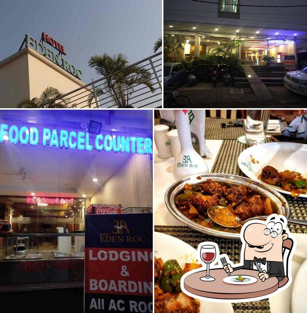 This is the image showing food and exterior at Hotel Eden Roc