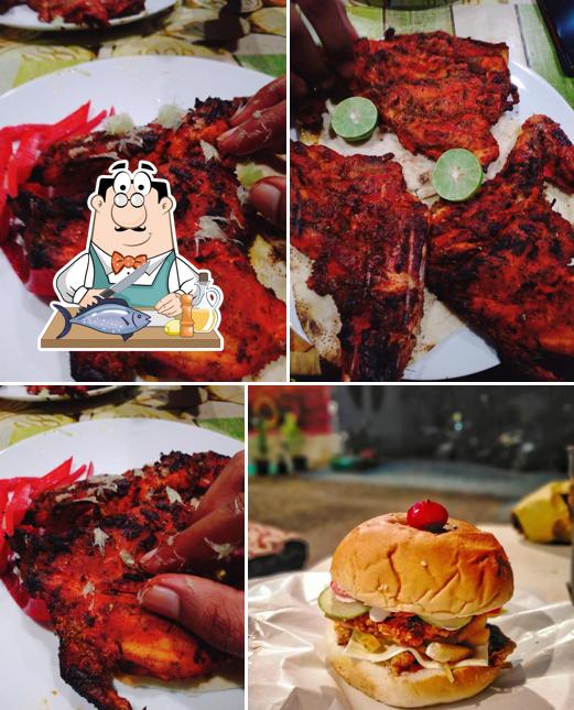 Grilled salmon at Domino'z cafe