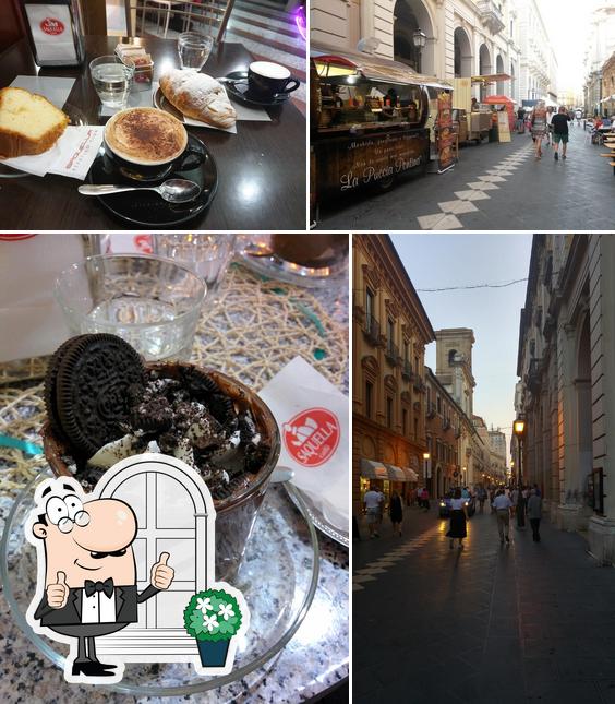 La esterno e cibo del ristorante