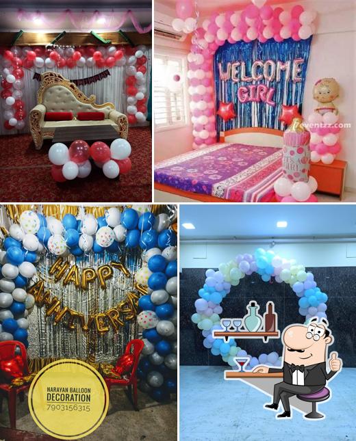 The interior of Lakshmi Narayan Balloon Store & Bakery