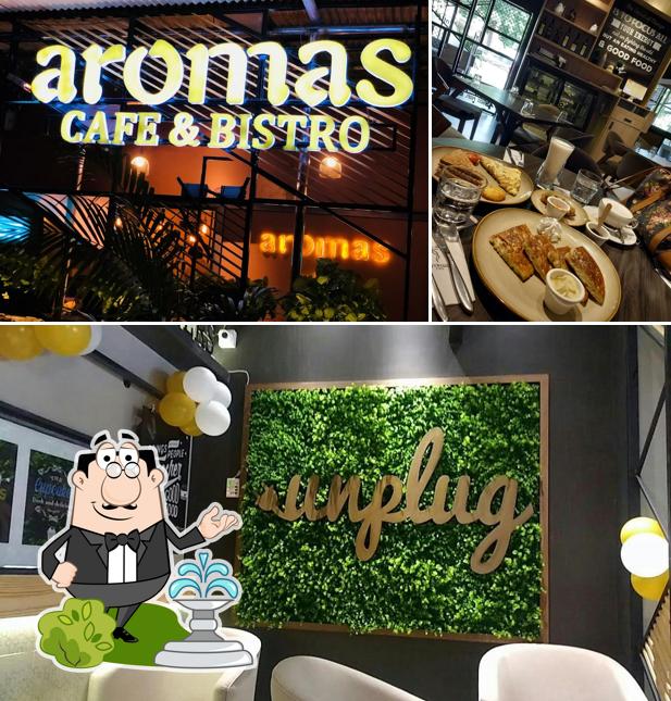 The exterior of Aromas Cafe & Bistro