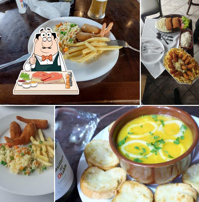 Peixe e fritas em Praia do Sabugo