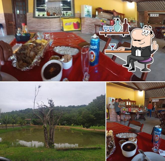 A interior e exterior do restaurante