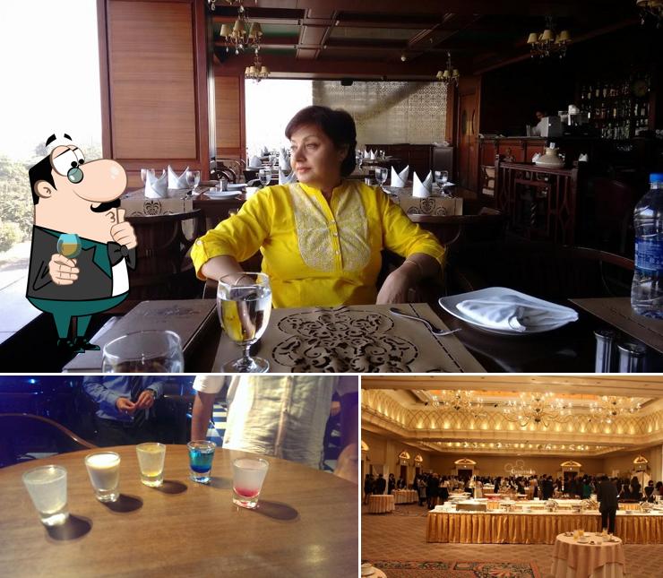 The restaurant's bar counter and interior