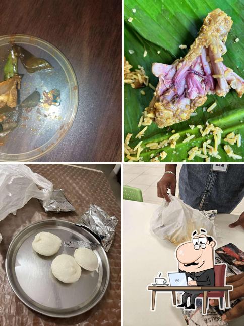 The restaurant's interior and food