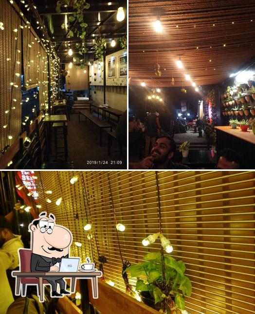 Take a seat at one of the tables at The Street Rolls