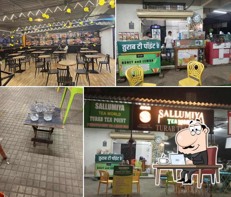 Take a seat at one of the tables at Sallumiya Turab Tea Point virar west